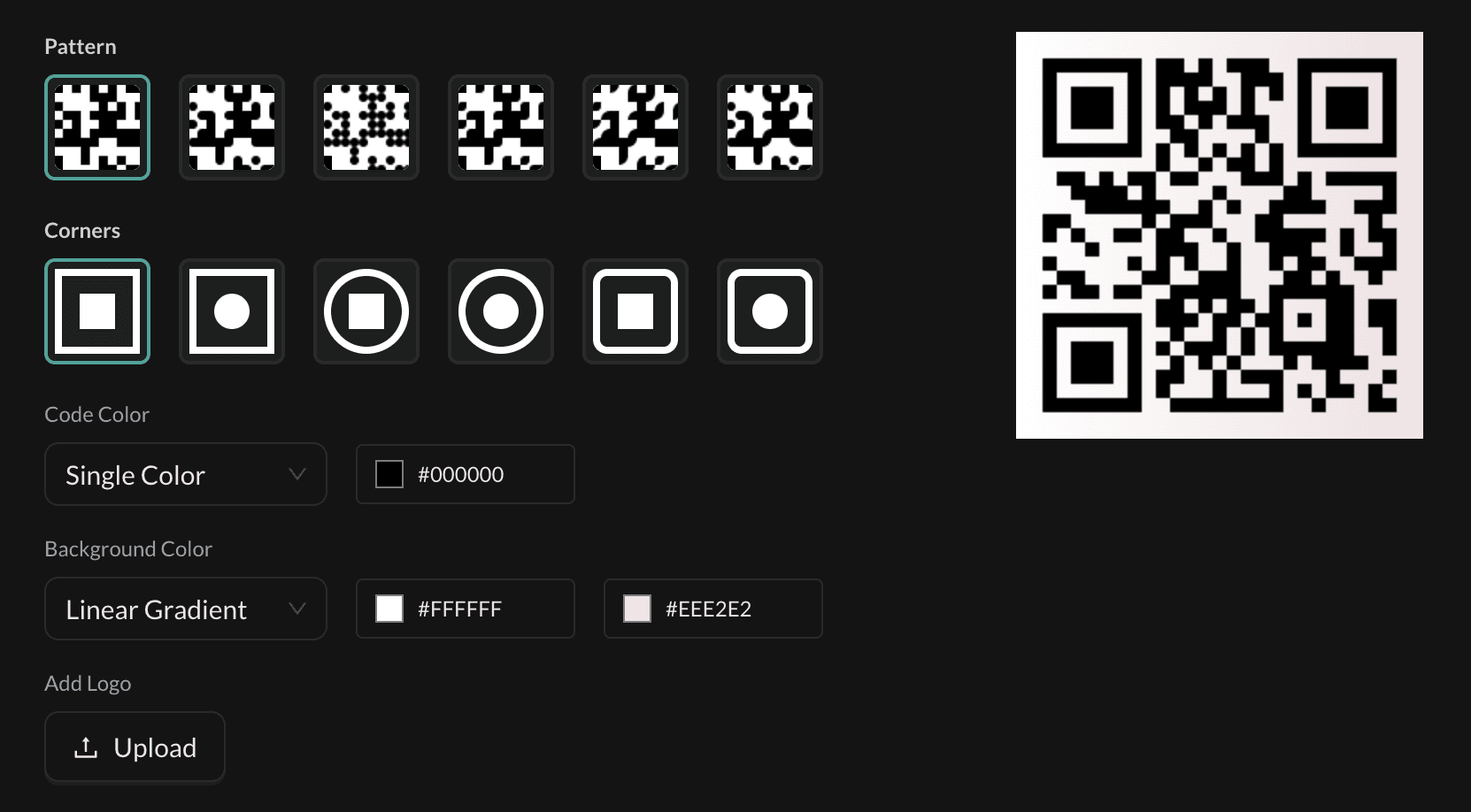 QR code design template editor